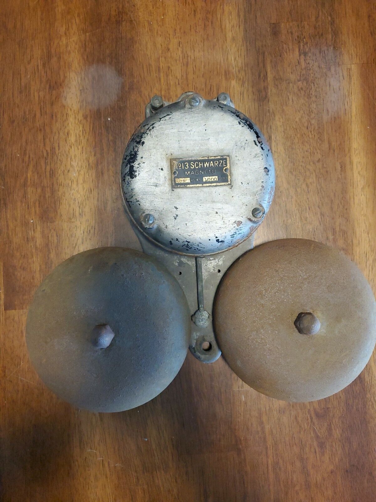 Vintage Shwarze No. 13 Manufacturing Double Bell Gong Alarm Sounder